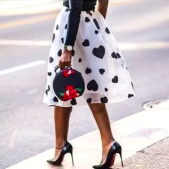 J. Crew Heart Print Organza Skirt - Picture 3 of 10